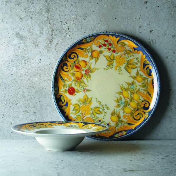 Barockporslin pizzatallrik, diameter. 31 cm - set med 6 st.
