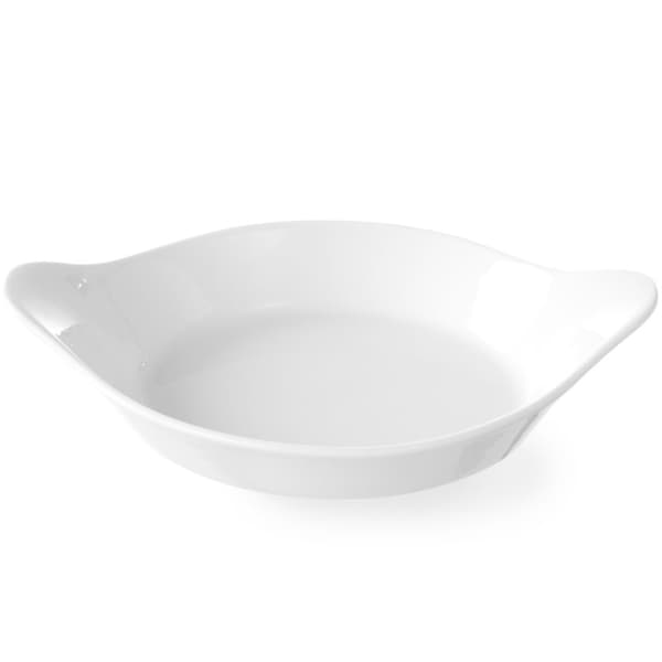 Pyöreä uunivuoka kahvoilla 185x152mm kerma posliini - Hendi 785904