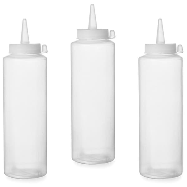 Dispenserflaska för kalla såser, set om 3 stycken. - genomskinlig 0,35L - HENDI 557853