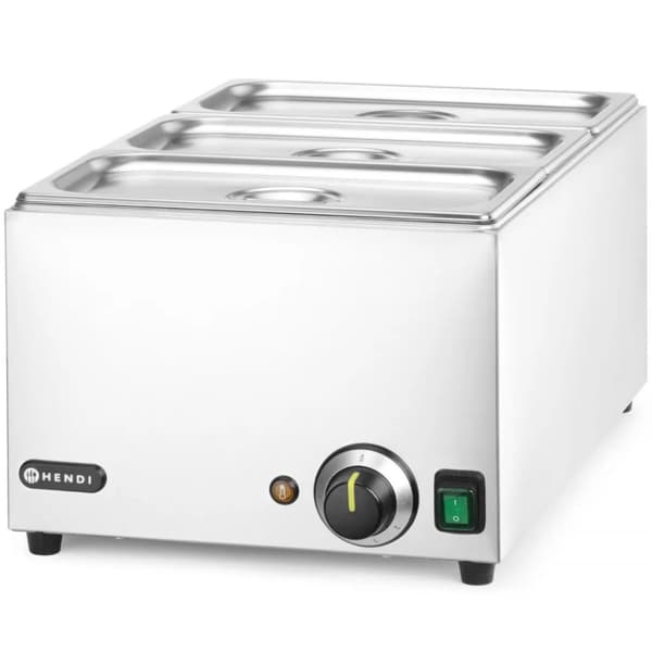 Bain marie madvarmer 3x GN 1/3 100 mm med låg 1000 W