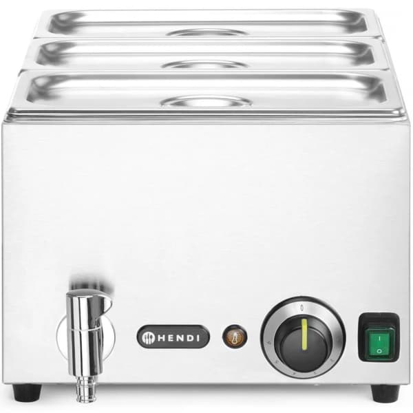 Bain-marie madvarmer med vandhane 3x GN 1/3 100 mm med låg 1000 W