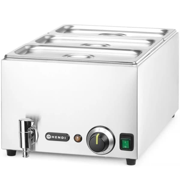 Bain-marie madvarmer med vandhane 3x GN 1/3 100 mm med låg 1000 W