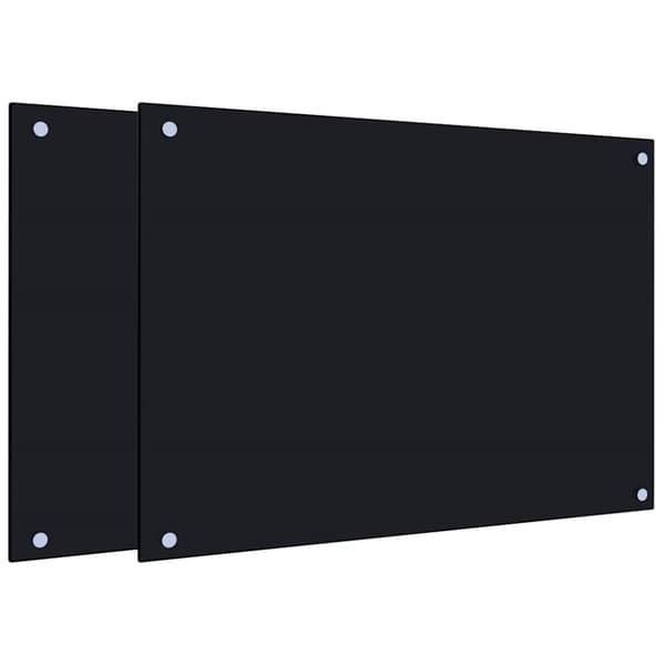 Stänkskydd 2 st svart 70x50 cm härdat glas