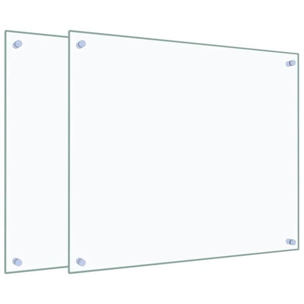 Stänkskydd 2 st transparent 70x60 cm härdat glas