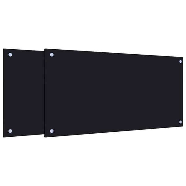 Stänkskydd 2 st svart 80x40 cm härdat glas