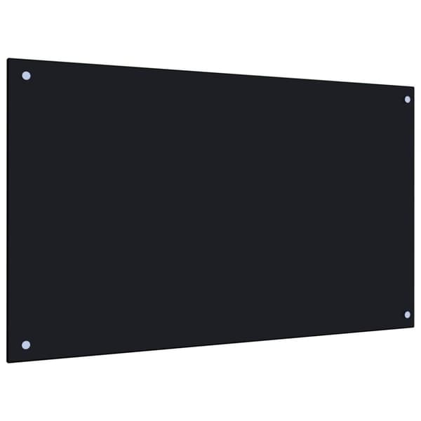 Stänkskydd svart 100x60 cm härdat glas