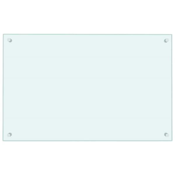 Stänkskydd vit 80x50 cm härdat glas