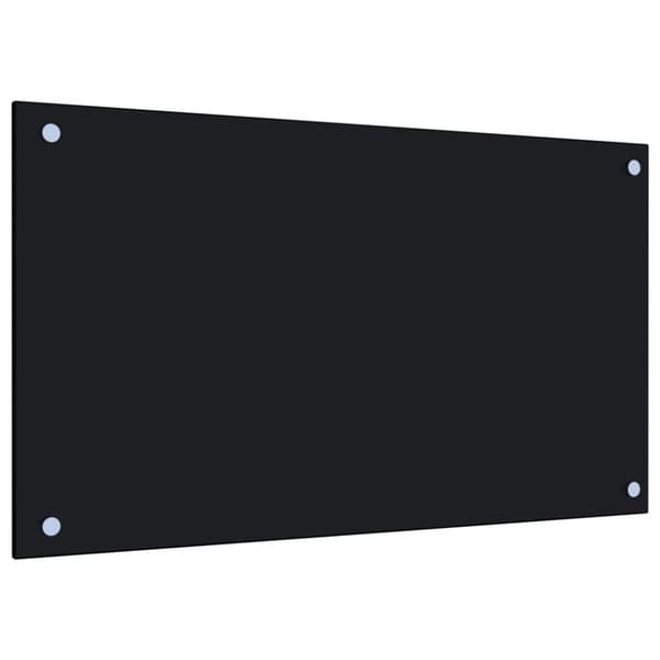 Stänkskydd svart 70x40 cm härdat glas