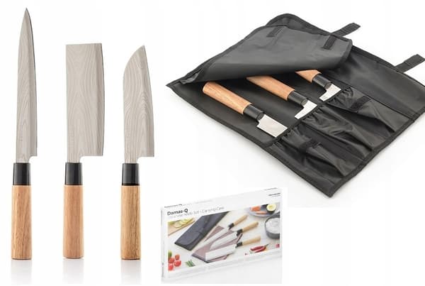 Knivesæt i æske InnovaGoods Damas Q 3 stk. RUSTFRI STÅL klinger