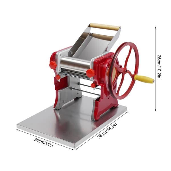 Manuel Noodle Maker, Holdbart Rustfrit Stål, Brugervenligt Design,Rød