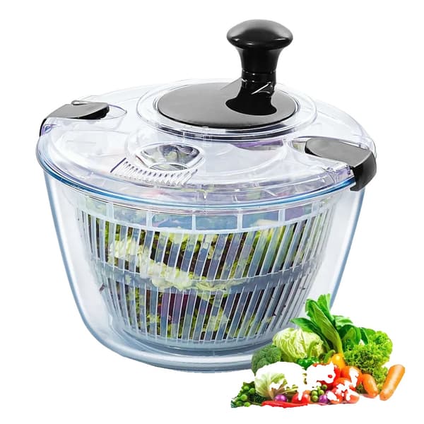 Salladsslunga, Enhandsgrepp, 4,5L Glasbunke, Hållbart högborosilikatglas