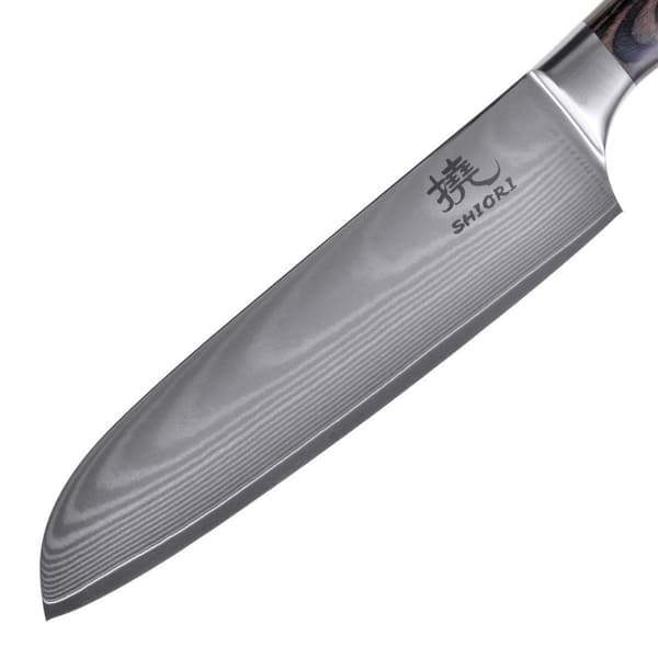 Shiori 3-set 撓 Chairo Shōto + Santoku + Sifu - en uppsättning av tre Damaskus stålknivar