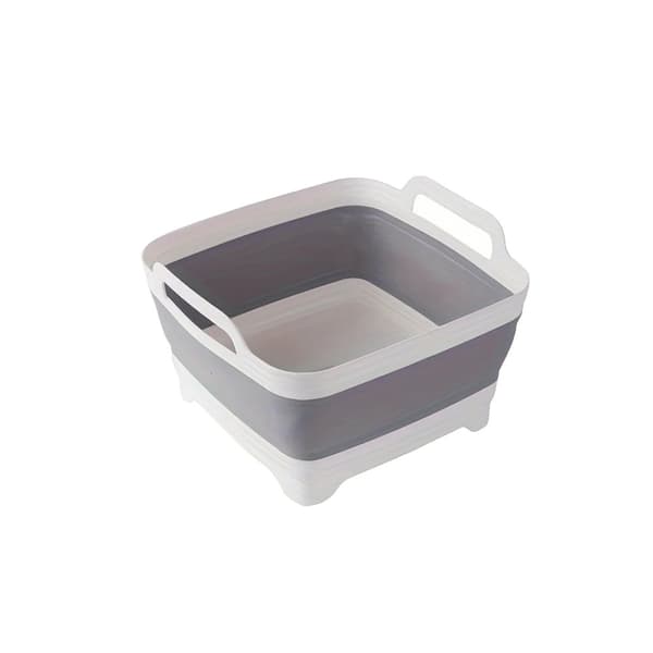 Sammenklappelig si, 2,38 gallons kapacitet, BPA-fri materiale,Hvid Grå