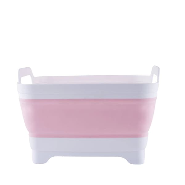 Sammenklappelig si, 2,38 gallons kapacitet, BPA-fri materiale,Hvid Pink