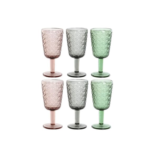 Glasset Home ESPRIT Svart Röd Grön Glas 285 ml (6 antal)
