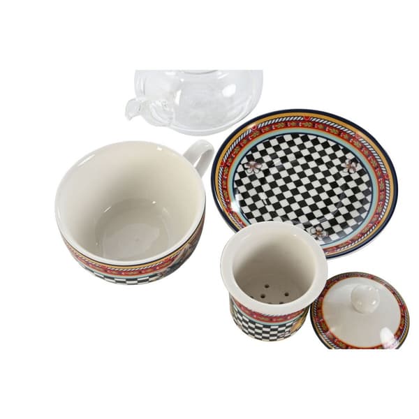 Tekanna Home ESPRIT Gul Röd Glas Porslin 1 L (4 antal)