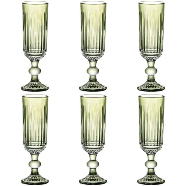 Glasset Home ESPRIT Grön Glas 6 x 6 x 18,4 cm (6 antal)