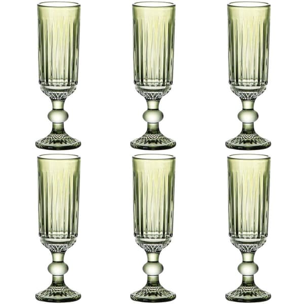 Glasset Home ESPRIT Grön Glas 6 x 6 x 18,4 cm (6 antal)
