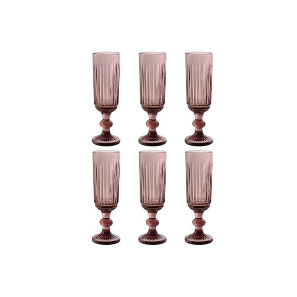 Glasset Home ESPRIT Rosa Glas 6 x 6 x 18,4 cm (6 antal)
