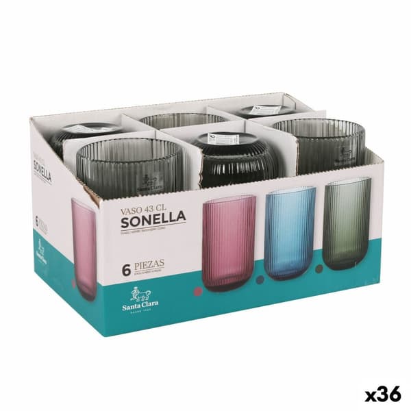 Glas för vatten Santa Clara Sonella Grön 430 ml (36 antal)