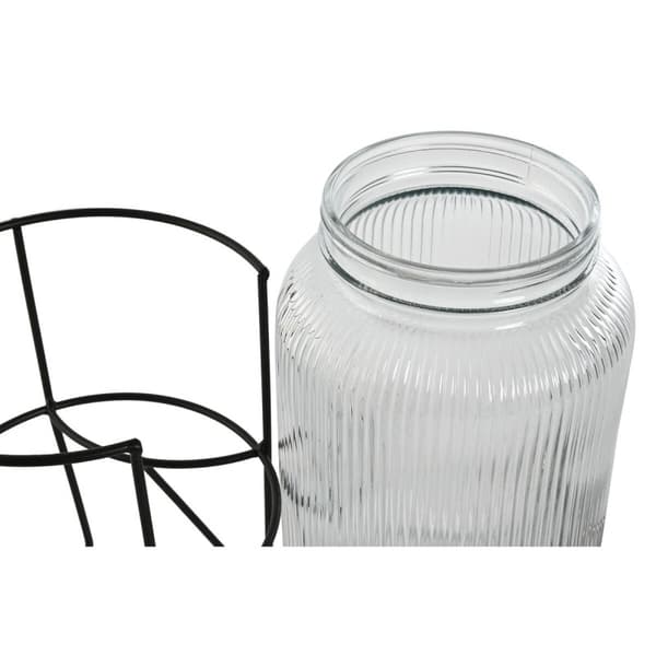 Vattendispenser Home ESPRIT Svart Metall Silikon Glas ABS 5 L 19,6 x 23,5 x 40,5 cm