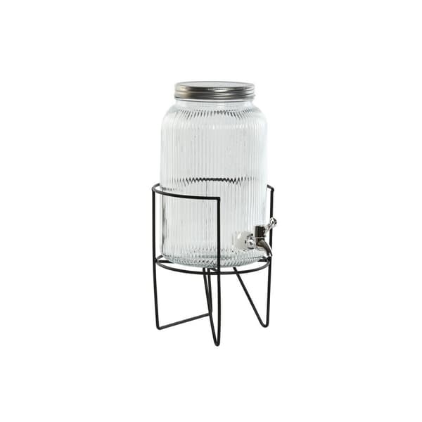 Vattendispenser Home ESPRIT Svart Metall Silikon Glas ABS 5 L 19,6 x 23,5 x 40,5 cm