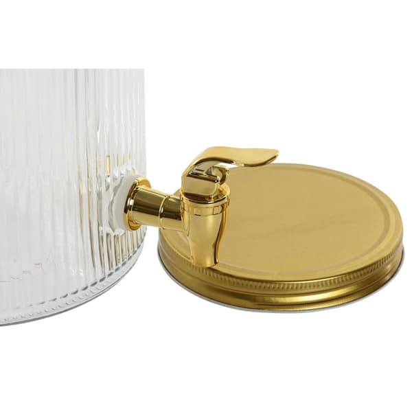 Vattendispenser Home ESPRIT Gyllene Metall Glas 5,5 L 18 x 23,5 x 30 cm