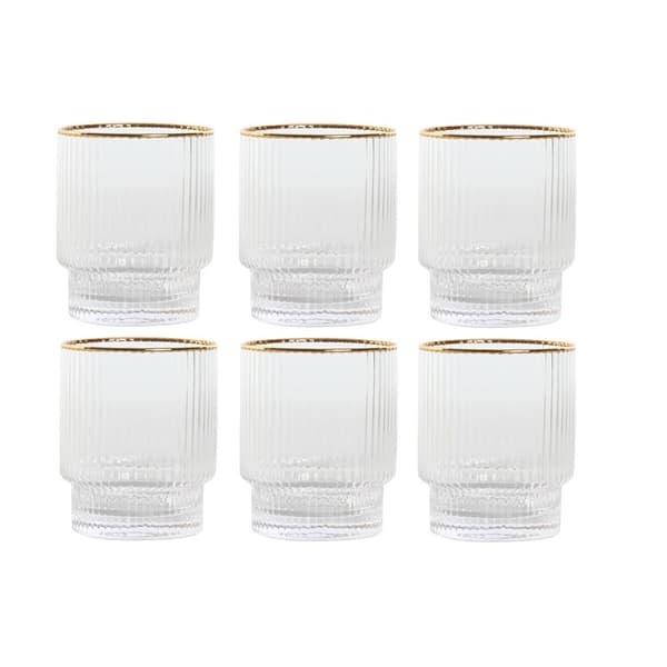 Glasset Home ESPRIT Transparent Gyllene Glas 320 ml (6 antal)