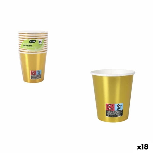 Glasset Algon Gyllene 200 ml 10 Delar (18 antal)