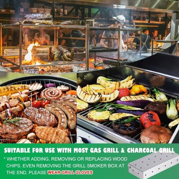 Rygerboks, Kulgrill Rygeboks Bærbar røggenerator Grill Tilbehør (uden rygning af træ)