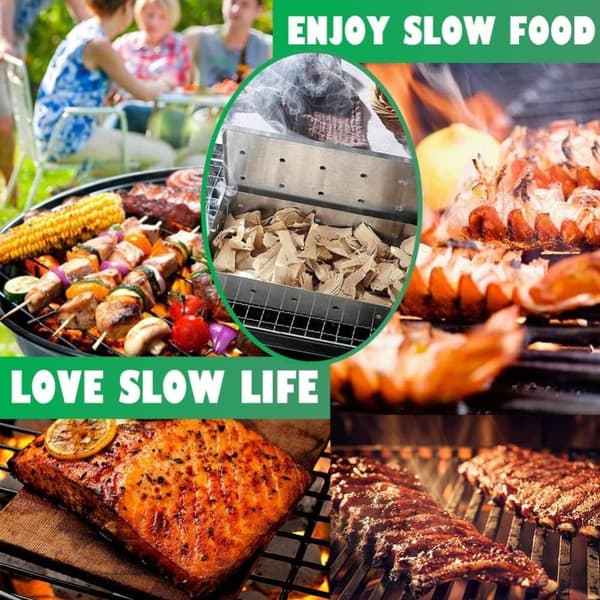 Rygerboks, Kulgrill Rygeboks Bærbar røggenerator Grill Tilbehør (uden rygning af træ)