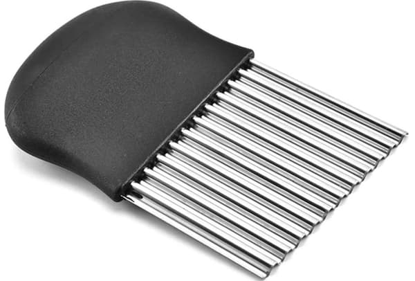 2 PCS vågig frityrskärare, potatisskärare i rostfritt stål, frityrskärare,