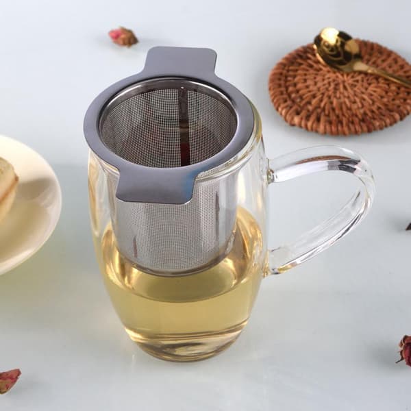 Te-kaffe-urtefilter i rustfrit stål med låg