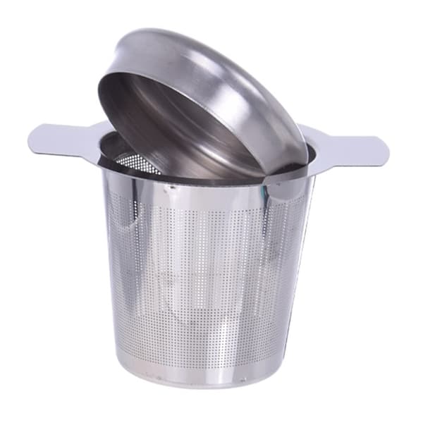 Te-kaffe-urtefilter i rustfrit stål med låg