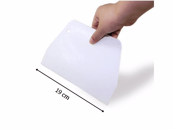 Plastskrapa 19 cm för att breda ut grädde, spatel, kniv, murslev
