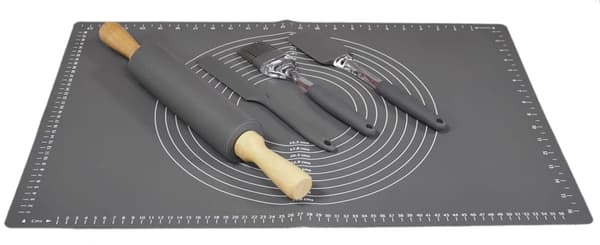 Silikon bakbräda XXL + kavla + spatel + pensel + kniv