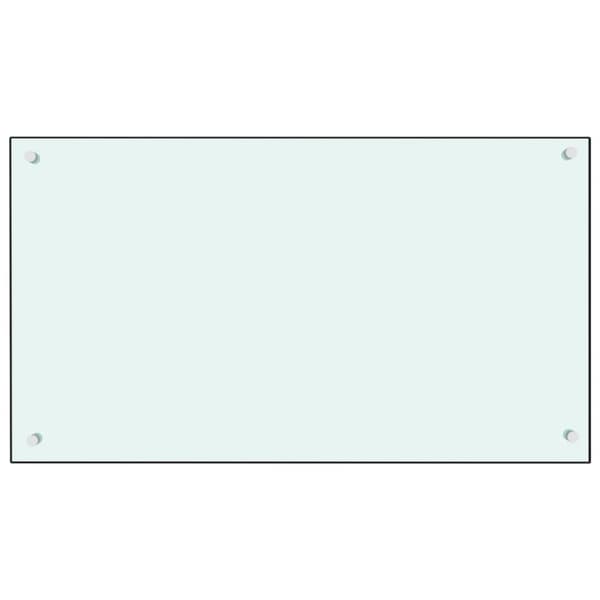 Stänkskydd vit 90x50 cm härdat glas