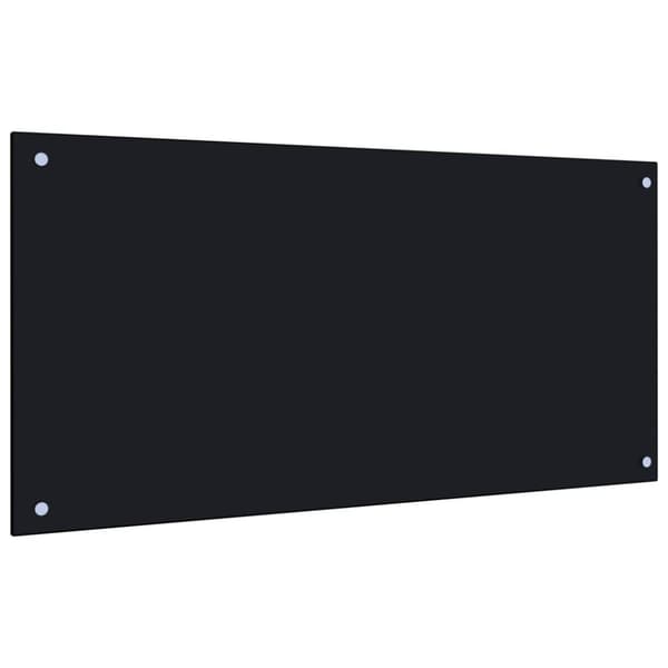 Stänkskydd svart 100x50 cm härdat glas