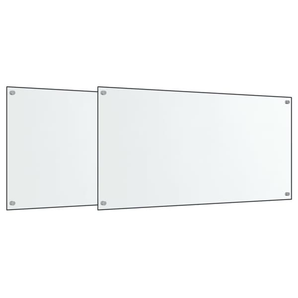 Stänkskydd 2 st transparent 80x60 cm härdat glas