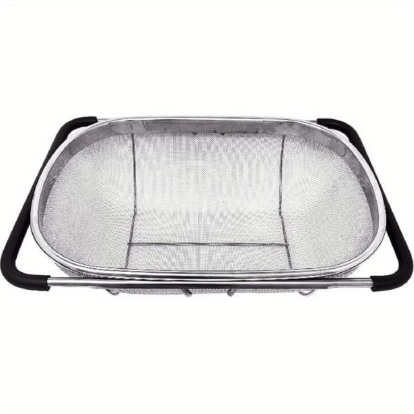 Över-Disken Sil, Utvidgningsbar Design, Gummigrepp Handtag,Silverfärgad