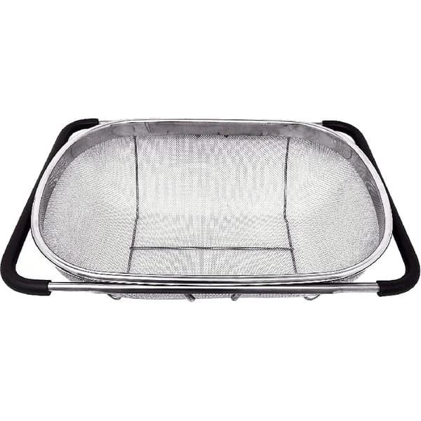 Över-Disken Sil, Utvidgningsbar Design, Gummigrepp Handtag,Silverfärgad