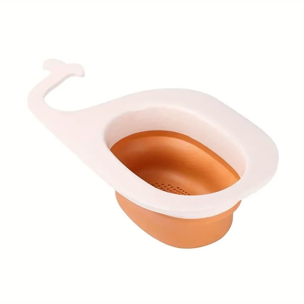 Sænk Hval Drænbasket, Legende Design, Nem at Rengøre,3stk, Orange Hvid
