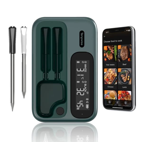 Trådlös Kötttermometer, WiFi- och Bluetooth-anslutning, Ultra-snabb respons,2 Prober Version