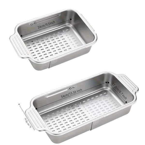 Rostfritt Stål Över-Disken Sil, Utsträckbar & Sammanfallande Design, Stor Kapacitet,Stor