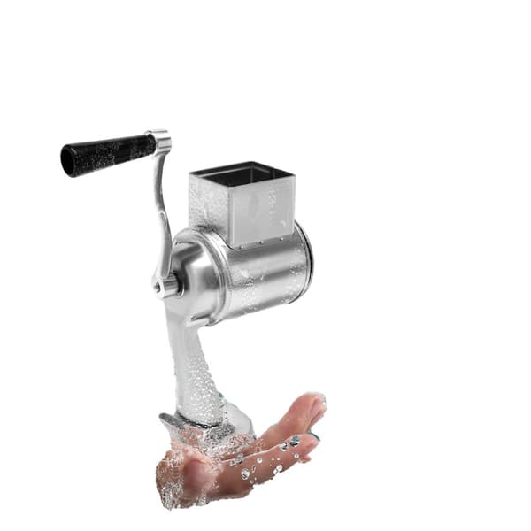 Rustfrit Stål Roterende Madrasper, 5 Tromleskær, Ergonomisk Håndtag, Robust Sugebase
