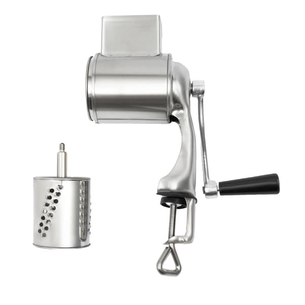 Manuell Rostfri Stål Roterande Rivjärn, Ergonomisk Design, Fem Utbytbara Blad,Silver