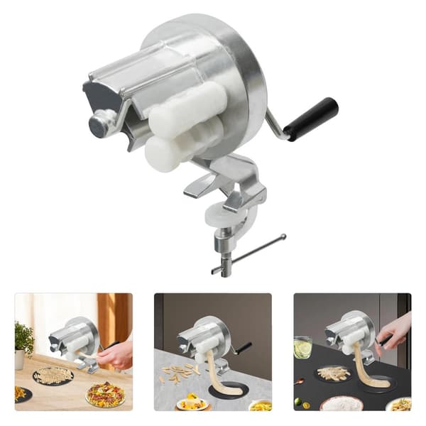 Manuel Noodle Presse Maskine, Ergonomisk Håndtag, Høj Stabilitet, Kompakt Design,Sølv