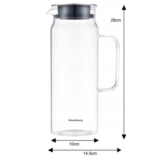 Glaskande til vanddrikke 1,5l Klausberg Kb-7687 Lumarko!