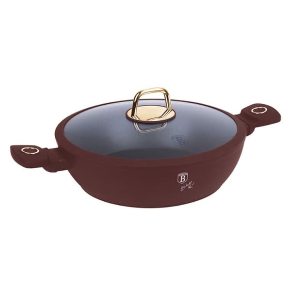 Flad titaniumgryde med låg 28 cm Berlinger Haus Bh-8038 Leonardo Lumarko!