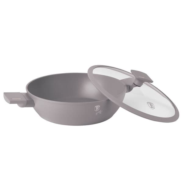 Flad titaniumgryde med låg 28 cm Berlinger Haus Bh-8098 Taupe Lumarko!